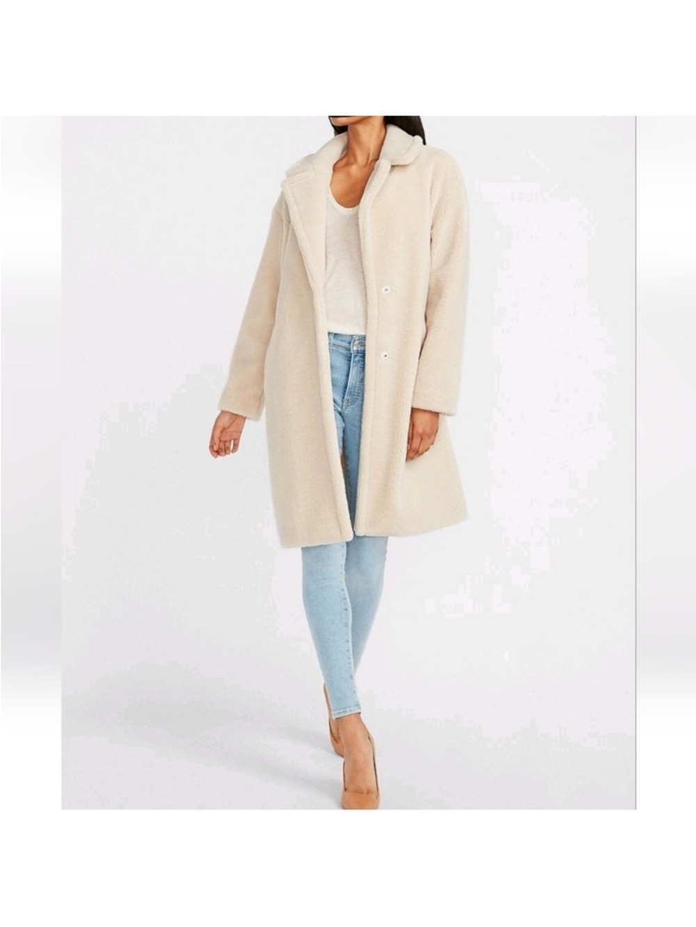 Express Cozy Long Sherpa Coat (XS)
